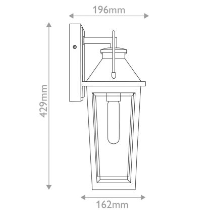 Quoizel - Lampada da parete esterna BUCKLEY M 1xE27/40W/230V IP44 nera