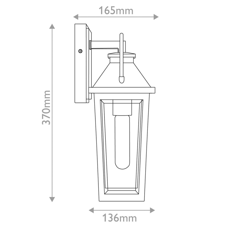 Quoizel - Applique da esterno BUCKLEY 1xE27/40W/230V IP44 nero