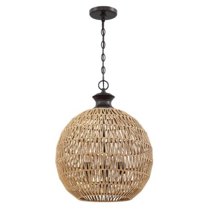 Quoizel - Lampadario a sospensione con catena CASABLANCA 3xE27/60W/230V marrone