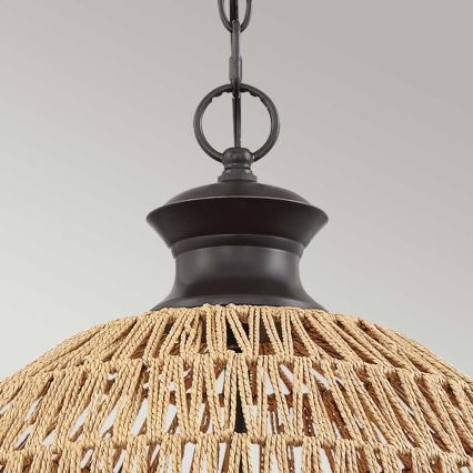 Quoizel - Lampadario a sospensione con catena CASABLANCA 3xE27/60W/230V marrone