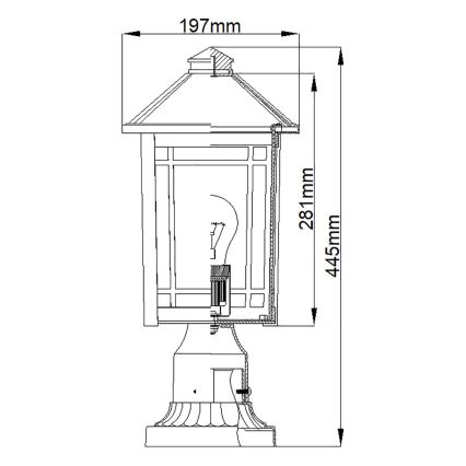 Quoizel - Lampada da esterno CEDAR POINT 1xE27/60W/230V IP44