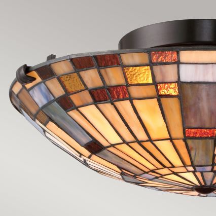 Quoizel - Plafoniera Tiffany INGLENOOK 2xE27/60W/230V, diam. 40,7 cm