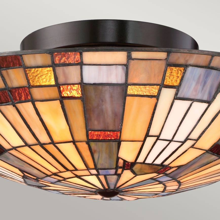 Quoizel - Plafoniera Tiffany INGLENOOK 2xE27/60W/230V, diam. 40,7 cm