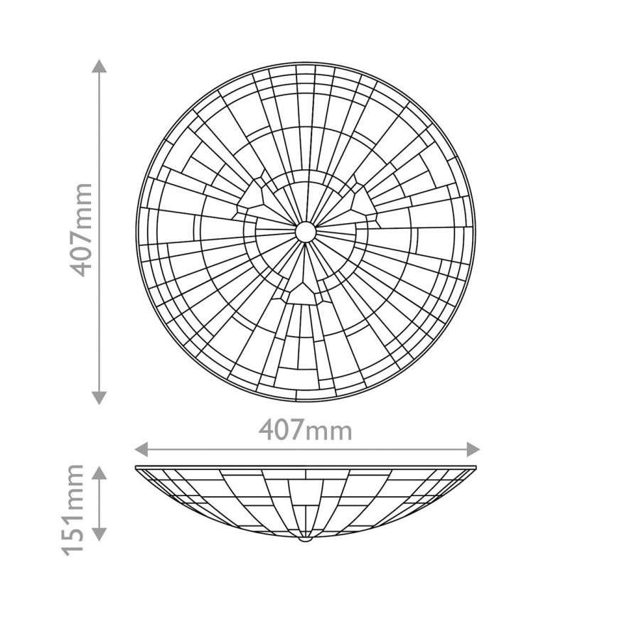 Quoizel - Plafoniera Tiffany INGLENOOK 2xE27/60W/230V, diam. 40,7 cm