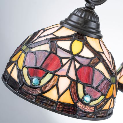 Quoizel - Lampadario a sospensione con catena in stile Tiffany LARISSA 3xE27/60W/230V, Ø 63,6 cm