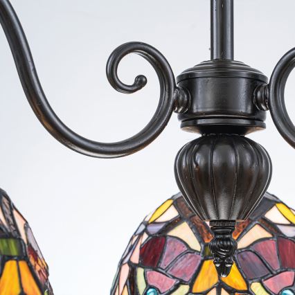 Quoizel - Lampadario a sospensione con catena in stile Tiffany LARISSA 3xE27/60W/230V, Ø 63,6 cm