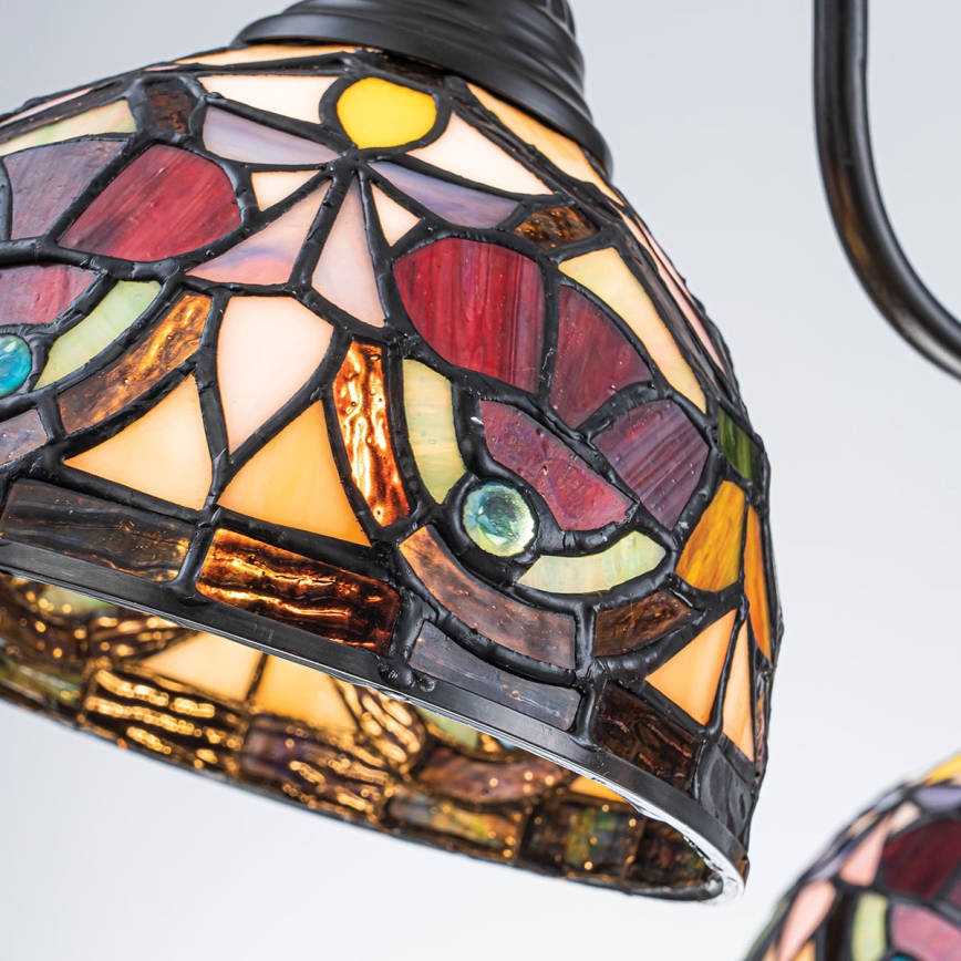 Quoizel - Lampadario a sospensione con catena in stile Tiffany LARISSA 3xE27/60W/230V, Ø 63,6 cm