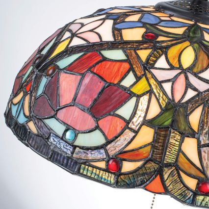 Quoizel - Lampadario a catena Tiffany LARISSA 3xE27/60W/230V Ø 38,5 cm