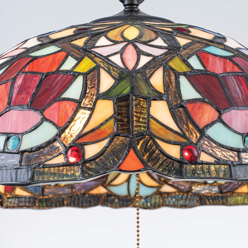 Quoizel - Lampadario a catena Tiffany LARISSA 3xE27/60W/230V Ø 38,5 cm