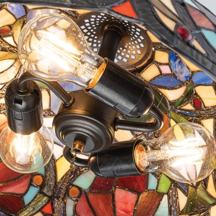 Quoizel - Lampadario a catena Tiffany LARISSA 3xE27/60W/230V Ø 38,5 cm