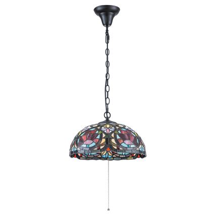 Quoizel - Lampadario a catena Tiffany LARISSA 3xE27/60W/230V Ø 38,5 cm
