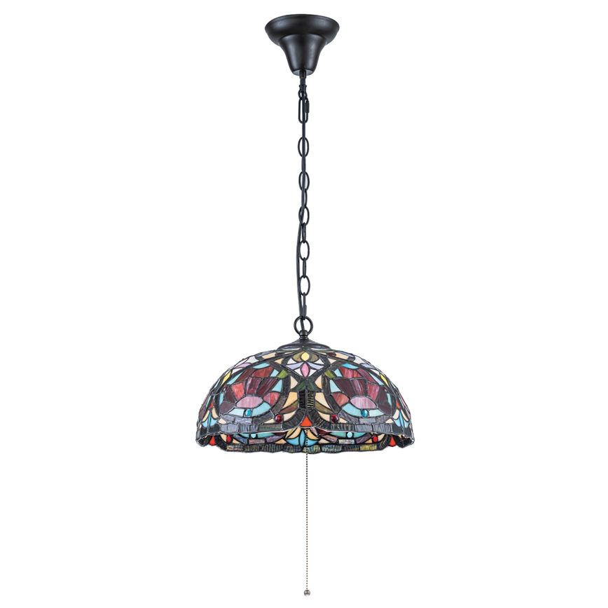 Quoizel - Lampadario a catena Tiffany LARISSA 3xE27/60W/230V Ø 38,5 cm