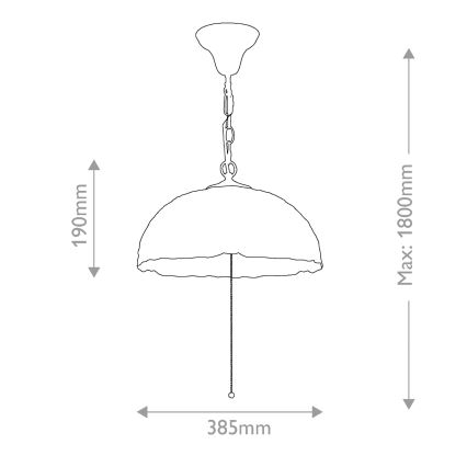 Quoizel - Lampadario a catena Tiffany LARISSA 3xE27/60W/230V Ø 38,5 cm