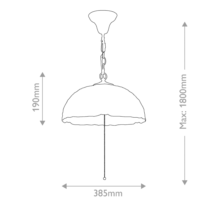 Quoizel - Lampadario a catena Tiffany LARISSA 3xE27/60W/230V Ø 38,5 cm