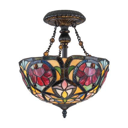 Quoizel - Plafoniera in stile Tiffany LARISSA 2xE27/60W/230V Ø 35 cm