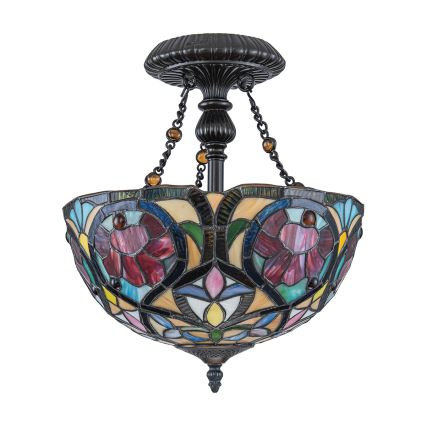 Quoizel - Plafoniera in stile Tiffany LARISSA 2xE27/60W/230V Ø 35 cm