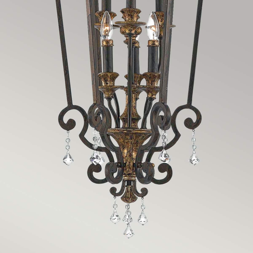 Quoizel - Lampadario a catena MARQUETTE 6xE14/60W/230V in bronzo