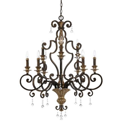 Quoizel - Lampadario a sospensione con catena MARQUETTE 9xE14/60W/230V