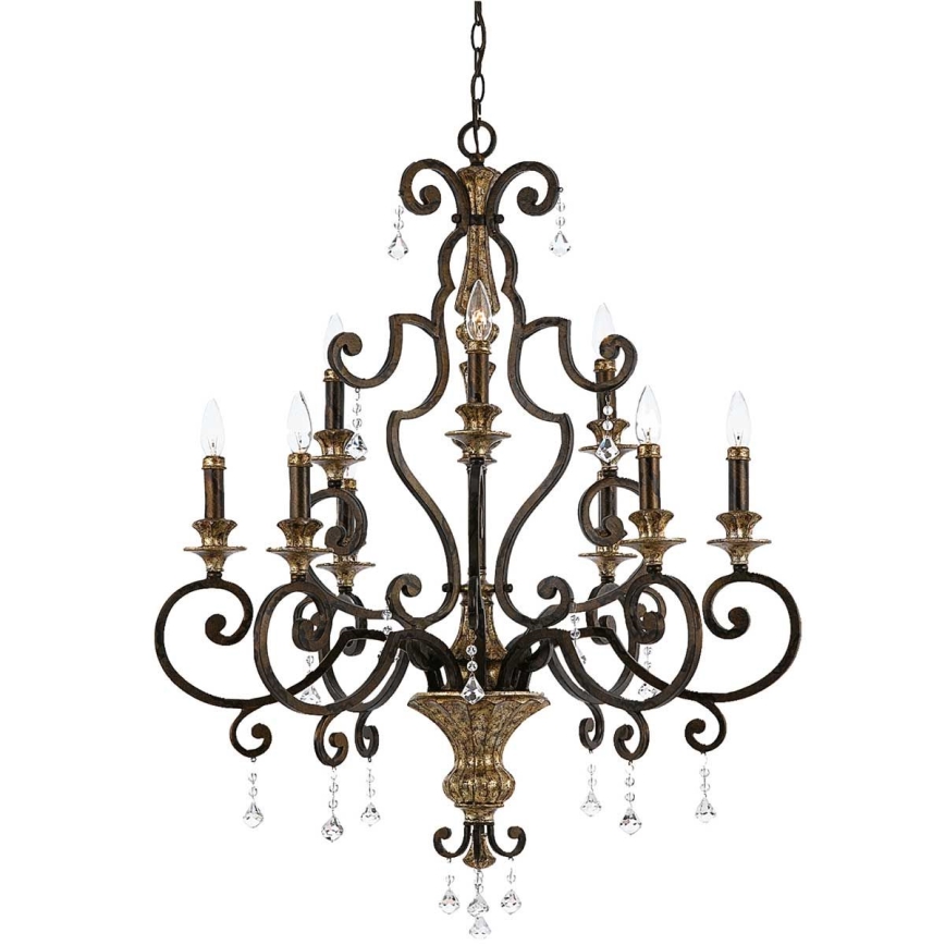 Quoizel - Lampadario a sospensione con catena MARQUETTE 9xE14/60W/230V