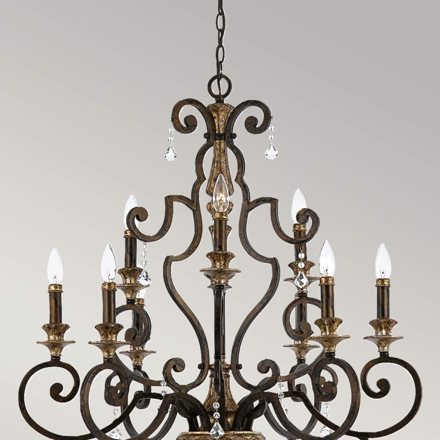 Quoizel - Lampadario a sospensione con catena MARQUETTE 9xE14/60W/230V