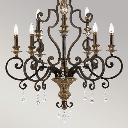 Quoizel - Lampadario a sospensione con catena MARQUETTE 9xE14/60W/230V