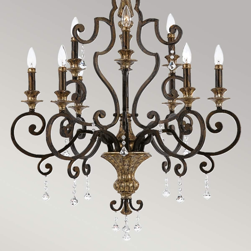 Quoizel - Lampadario a sospensione con catena MARQUETTE 9xE14/60W/230V