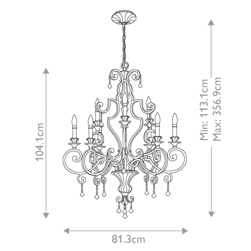 Quoizel - Lampadario a sospensione con catena MARQUETTE 9xE14/60W/230V