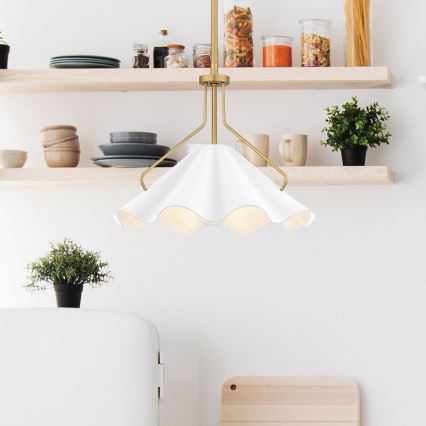 Quoizel - Lampadario a sospensione con supporto rigido MEJIA 1xE27/60W/230V diametro 35,6 cm ottone