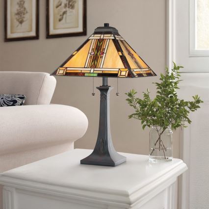 Quoizel - Lampada da tavolo Tiffany NAVAJO 2xE27/60W/230V