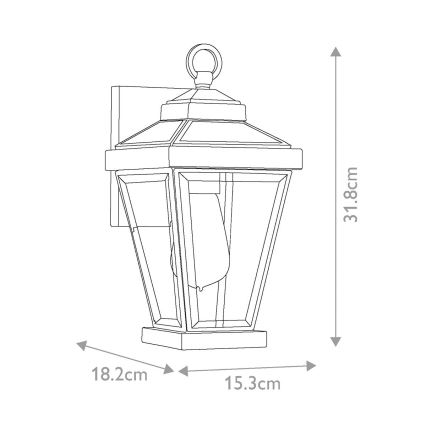 Quoizel - Applique da esterno RAVINE 1xE27/60W/230V IP44 marrone