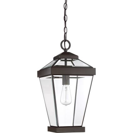 Quoizel - Lampadario da esterno a sospensione con catena RAVINE 1xE27/60W/230V IP23 marrone