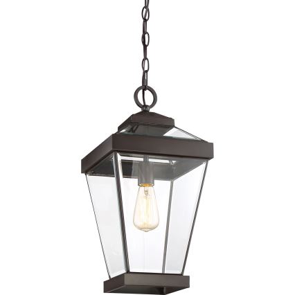 Quoizel - Lampadario da esterno a sospensione con catena RAVINE 1xE27/60W/230V IP23 marrone