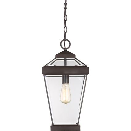 Quoizel - Lampadario da esterno a sospensione con catena RAVINE 1xE27/60W/230V IP23 marrone