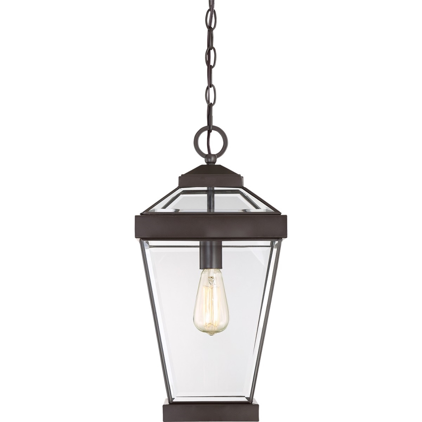 Quoizel - Lampadario da esterno a sospensione con catena RAVINE 1xE27/60W/230V IP23 marrone