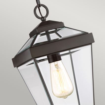 Quoizel - Lampadario da esterno a sospensione con catena RAVINE 1xE27/60W/230V IP23 marrone