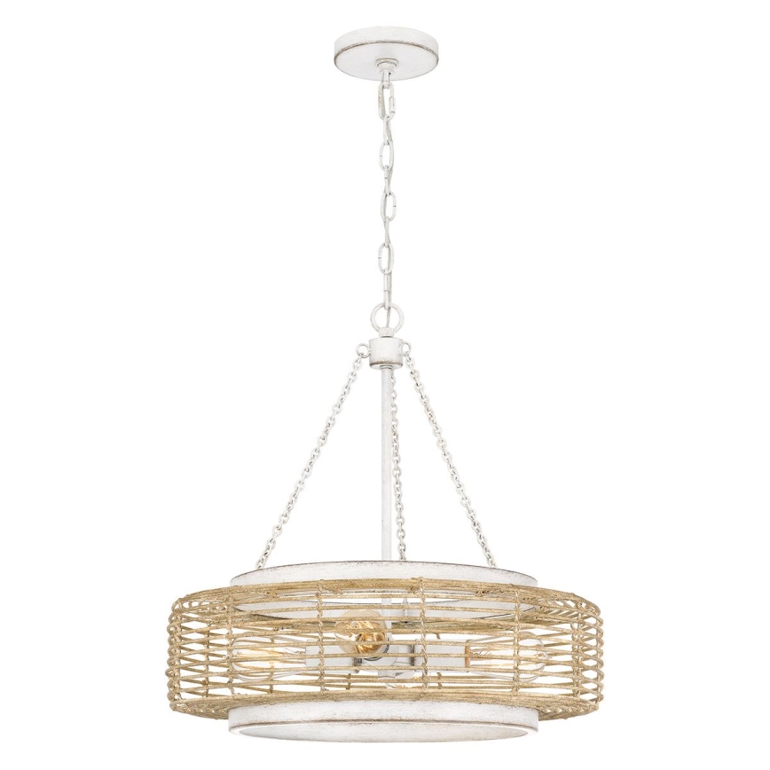 Quoizel - Lampadario a sospensione con catena WAYLON 4xE27/60W/230V Ø 50,4 cm marrone/bianco