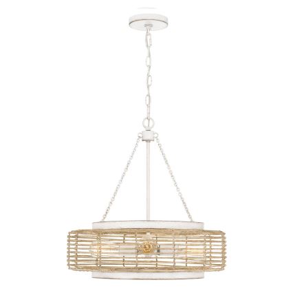 Quoizel - Lampadario a sospensione con catena WAYLON 4xE27/60W/230V Ø 50,4 cm marrone/bianco