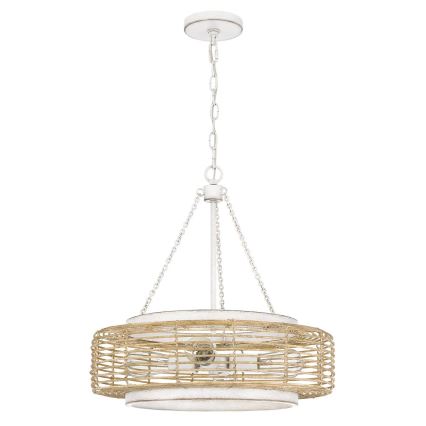 Quoizel - Lampadario a sospensione con catena WAYLON 4xE27/60W/230V Ø 50,4 cm marrone/bianco