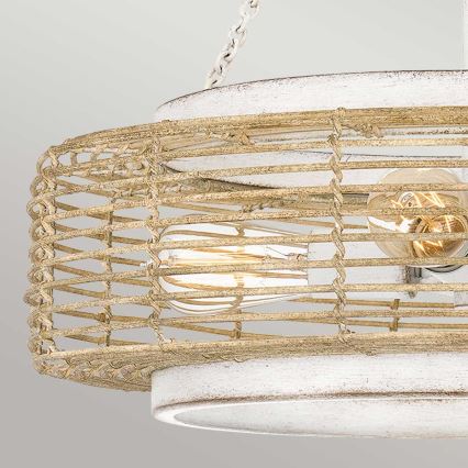 Quoizel - Lampadario a sospensione con catena WAYLON 4xE27/60W/230V Ø 50,4 cm marrone/bianco