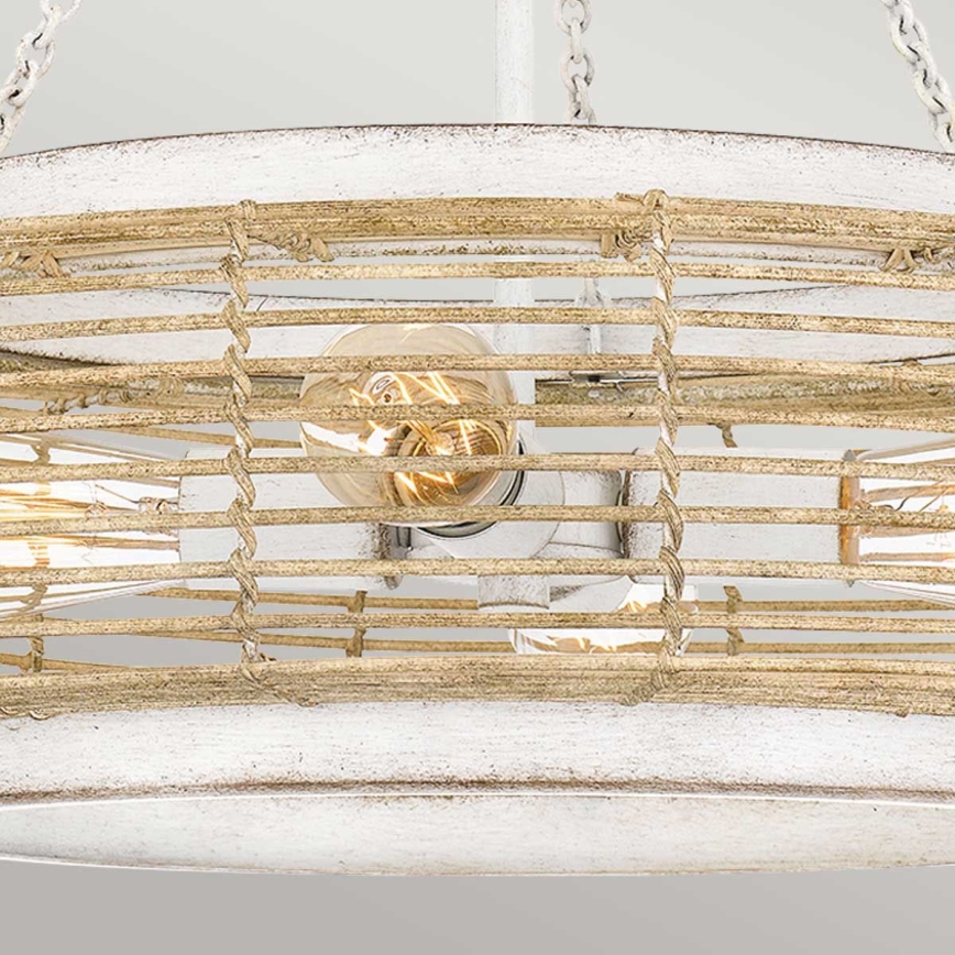 Quoizel - Lampadario a sospensione con catena WAYLON 4xE27/60W/230V Ø 50,4 cm marrone/bianco