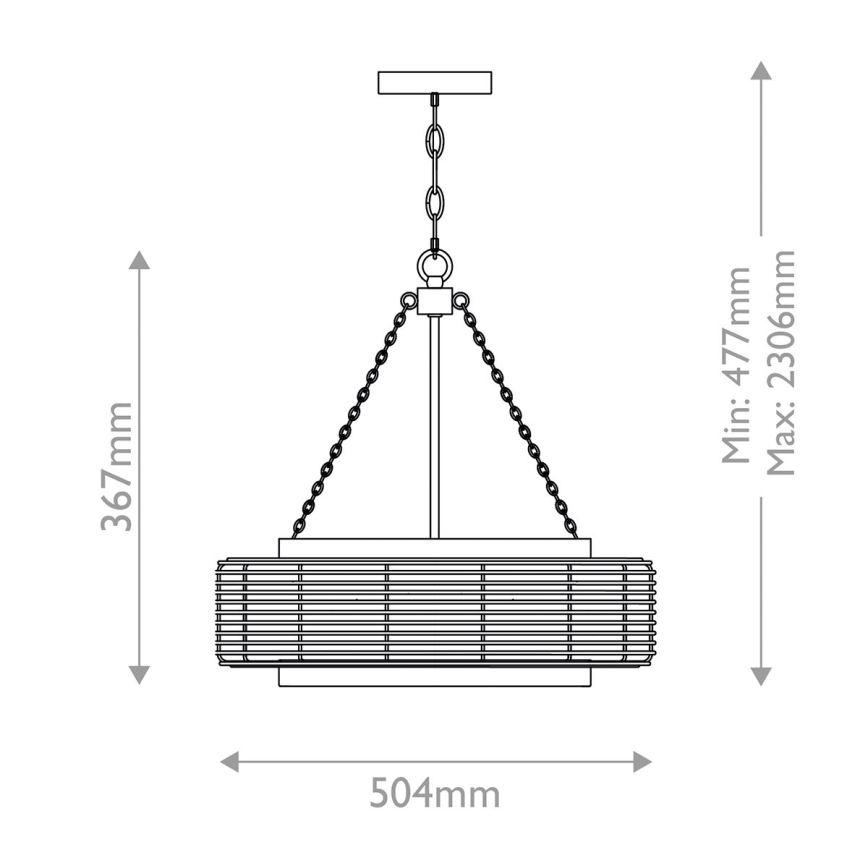 Quoizel - Lampadario a sospensione con catena WAYLON 4xE27/60W/230V Ø 50,4 cm marrone/bianco