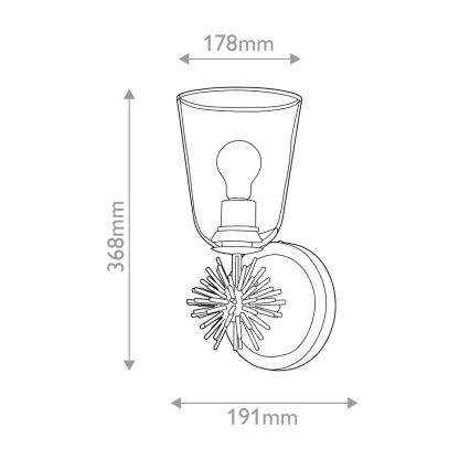 Quoizel - Lampada da parete STARING 1xE27/40W/230V finitura rame