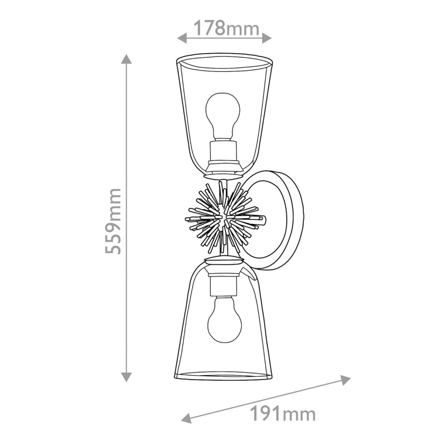Quoizel - Lampada da parete STARING 2xE27/40W/230V finitura rame
