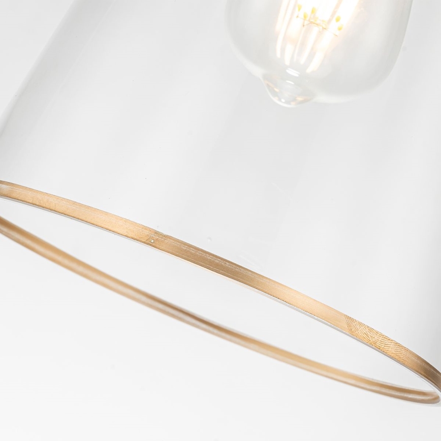 Quoizel - Lampadario a sospensione con supporto rigido STARING 1xE27/40W/230V diametro 18,4 cm oro/patina/limpido