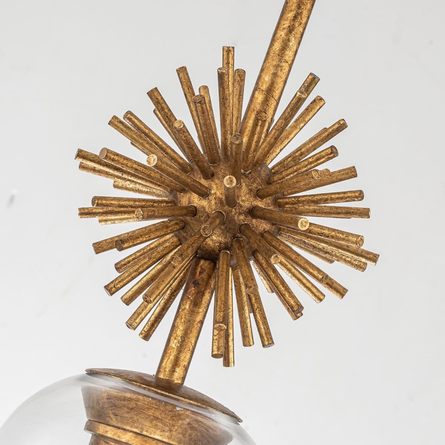 Quoizel - Lampadario a sospensione con supporto rigido STARING 1xE27/40W/230V diametro 18,4 cm oro/patina/limpido