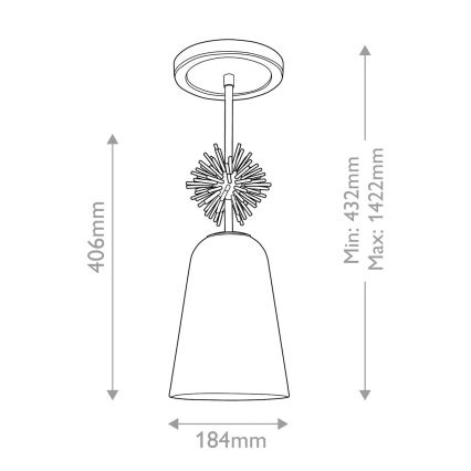 Quoizel - Lampadario a sospensione con supporto rigido STARING 1xE27/40W/230V diametro 18,4 cm oro/patina/bianco