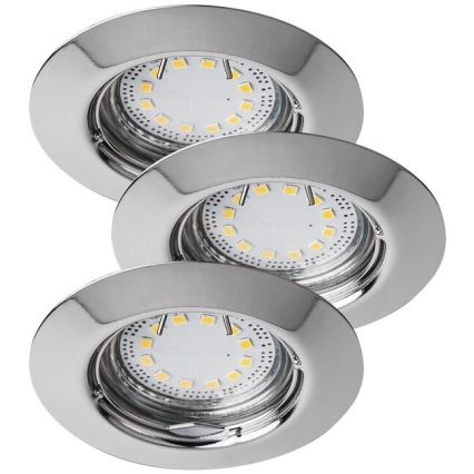 Rabalux - Set di 3 faretti LED da incasso per bagno 1xGU10/3W/230V IP44