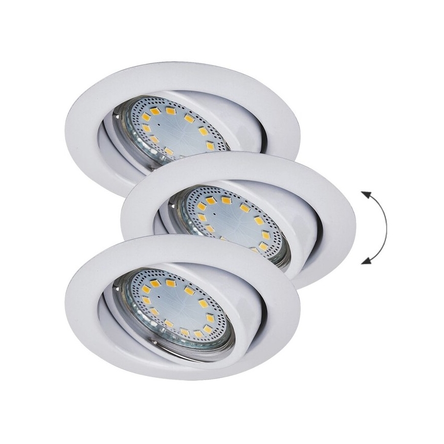 Rabalux - Set da 3 faretti da incasso LED 1x GU10/3W/230V IP40