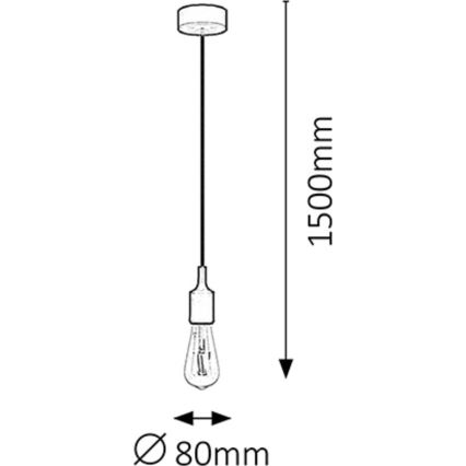 Rabalux - Lampada a sospensione E27/40W nero