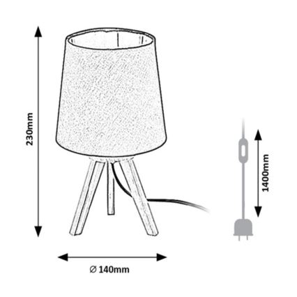 Rabalux - Lampada da tavolo 1xE14/25W/230V beige